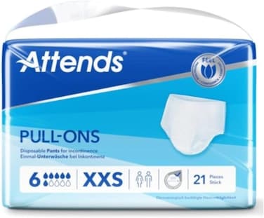 Attends Pull-Ons 6 XXS, Disposable Pants For Incontinence, Pack Of 21