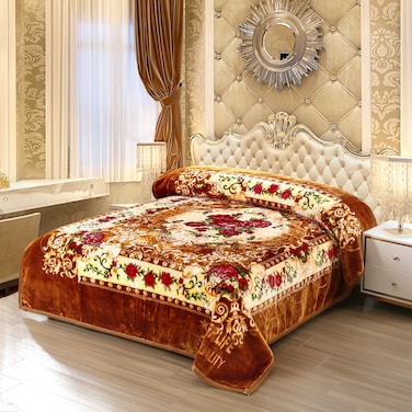 STARLIFE 2 Ply Raschel Premium Quality Blanket 220CM &times; 240CM 11 LBS, 100% SPUN YARN Virgin Polyester Materials, SL-BL5512