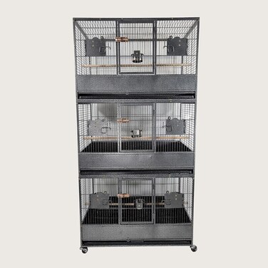 Bird Cage, Multiple Compartment Bird Cage, Strong cage, Modern cage, Birds House, Food Stainless steel Bowls, Beautiful design, Indoor use, Easy to Assemble, Black color cage, 186 cm height