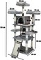 Cat tree Modern with ladder and Scratching post (170 cm height) Cat Tower Indoor Multiple-Level Cat Houses Toys for Your Kittens, Cats tree play house,Grey color