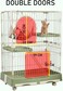 Cat cage playpen, Cat cage with wheels, Large space 108 cm, Green cat cage with 2 Platforms 2 Front Doors 1 Ladders and Hammock, indoor and out door cat cage