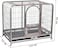 Large dog cage with metal frame, Durable and strong, Bottom tray and Moveable, Top cover design, Front door with feeding access, Indoor &amp; Outdoor use, Suitable for small and medium dogs.