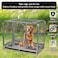 Large dog cage with metal frame, Durable and strong, Bottom tray and Moveable, Top cover design, Front door with feeding access, Indoor &amp; Outdoor use, Suitable for small and medium dogs.