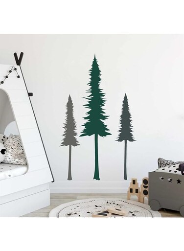 Easu Large Pine Tree Wall Decals Evergreen Sticker Forest Art Nature Decor Removable Vinyl Stickers Woodland Decal Nursery Kids Bedroom Living Room Decorations