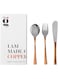 The G Co. Stainless Steel &amp; Copper Plated Cutlery Set (3 pcs) Knife, Fork &amp; Spoon (Sustainable Material, Crafted by Artisans, Ethically Sourced, Antibacterial, Biodegradable Packaging)