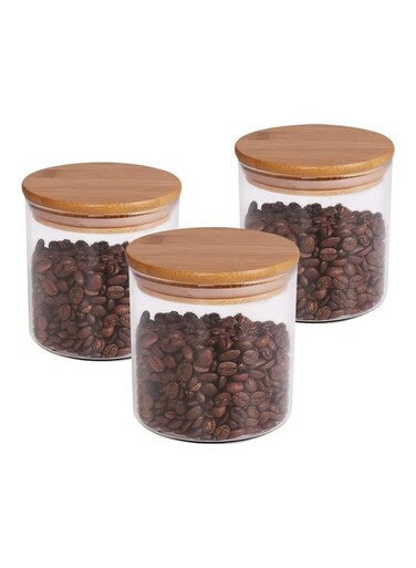 3-Piece Airtight Glass Jar Set 550 x 3ml