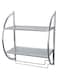 WENKO Chrome Wall Rack, Steel, Two Spacious Storage Rails, Home &amp; Bathroom Accessory, Towel &amp; Clothes Organizer, 45.5x54.5x26cm, Chrome