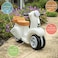 Step2 Kids Ride Along Scooter, Single Seater Easy To Store Ride On Toy with Rear Storage Slot, Suitable For Children Both Boys and Girls Aged 18M and Above, White