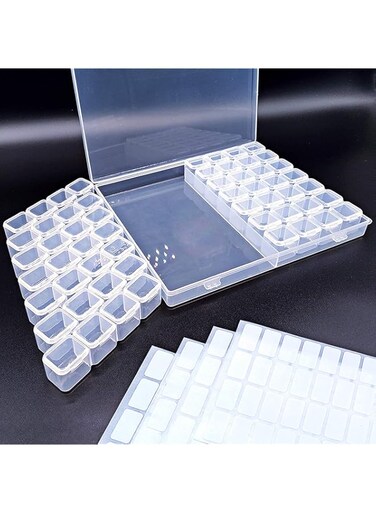 KASTWAVE 56 Grid Diamond Painting Container Box Sewing,Organizer Nail Diamonds and Bead for Sewing, Nail Diamonds, Diamond Painting Accessories