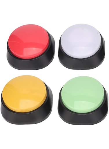 Xinwe 4Pcs Dog Buttons for Communication, 30 Second Record &amp; Playback Pet Training Buttons Portable Voice Recording Button Dog Communication Buttons Dog Talk Buttons for Cat Dog Training