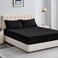 MUSA&Acirc;&reg; 3 Piece Fitted Sheet Set - Hotel Quality Cotton Fitted Sheet Set with Pillow Shams (Black, 150 x 200cm)