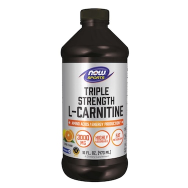 Now Sports Triple Strength 3000mg L-Carnitine Liquid For Energy &amp; Fitness Support 473ml