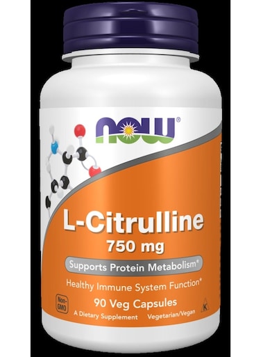 Now Foods L-Citrulline 750 mg 90 Veg Capsules   Amino Acid Supplement for Nitric Oxide Production, Protein Metabolism, Immune System Function &amp; Exercise Performance Support