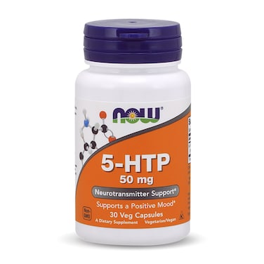 ناو - 5-HTP 50مغ - من غير نكهة - 30 كبسولة نباتية