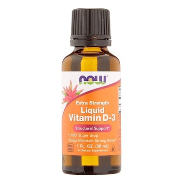 Now Extra Strength Liquid Vitamin D3-1000 IU Drops For Strong Bones 30ml