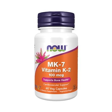 Now Vitamin K 2 Mk 7, 60 Veggie Capsules, 100 mcg