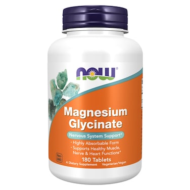 Now Magnesium Glycinate, 180 Tablets, 200 mg