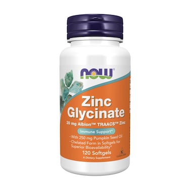 Now Zinc Glycinate Albion Traacs, 30 mg, 120 Softgels