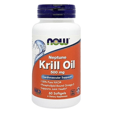 Now Neptune Krill Oil 500mg Softgels For Cardiovascular Support, Pack of 60's
