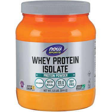 Now Whey Protein Isolate Protein Powder With BCAA, Unflavoured, 1.2lbs