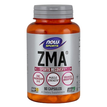 Now Sports ZMA 800mg Capsules With Zinc, Magnesium &amp; Vitamin B6 For Muscle Recovery, Pack of 90's