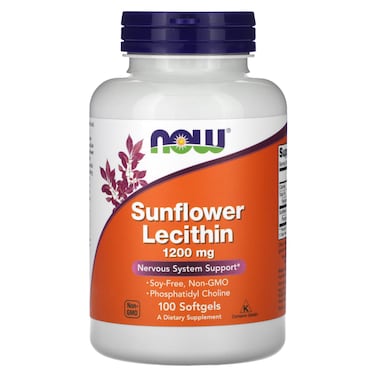 Now Sunflower Lecithin, 100 Softgels, 1200 mg