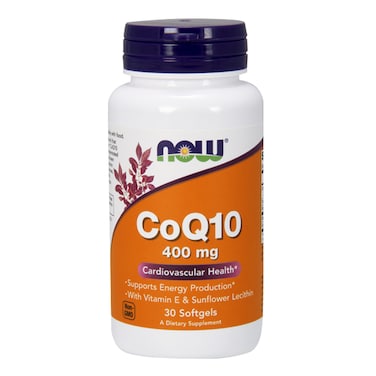 Now, CoQ10 400 mg, Not Flavored, 30 Softgels