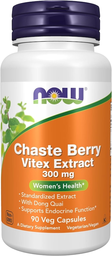 NOW Supplements, Chaste Berry Vitex Extract 300 mg With Dong Quai, Women's Health*, 90 Veg Capsules