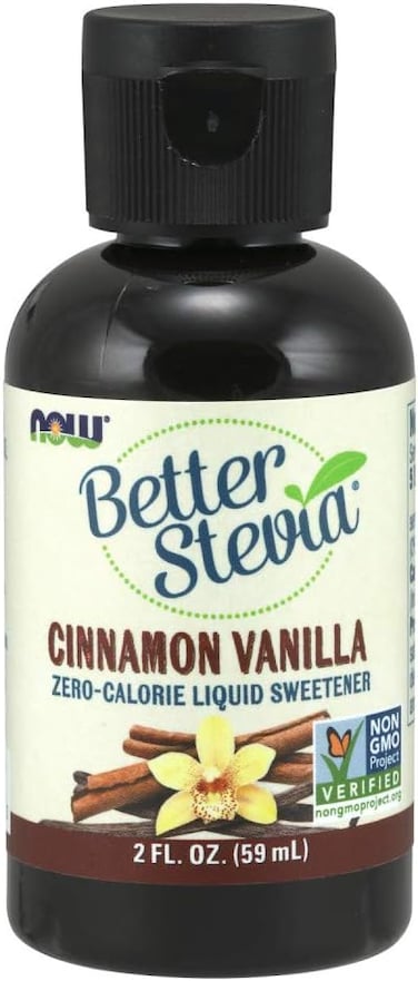 NOW Foods, Better Stevia, Liquid Zero-Calorie Sweetener, Cinnamon Vanilla Flavor, Certified Non-GMO, 2 Fl Oz