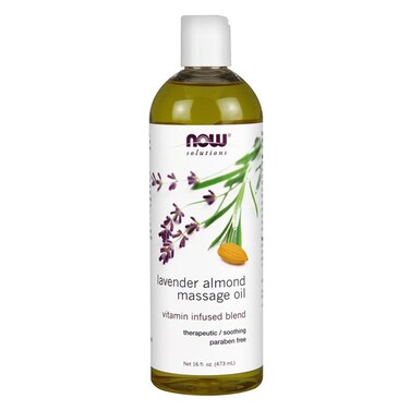 Now Solutions Paraben-Free Vitamin Infused Lavender Almond Massage Oil 473ml