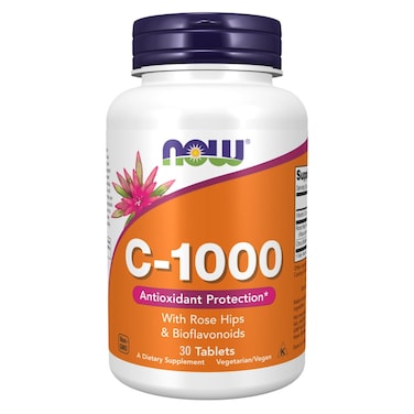 Now C-1000 Vitamin C Tablets For Antioxidant &amp; Immune Support, Pack of 30's