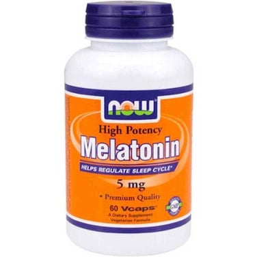 Now Melatonin 5Mg Veg Capsules For Healthy Sleep Cycle, Pack Of 60's