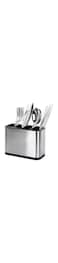 ECVV Utensil Holder for Kitchen Counter Stainless Steel Silverware Holder for Countertop Large Cutlery Caddy Flatware Organizer 4 Compartments for Cooking Tool Knife Spoon Fork