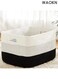 Blanket Basket , Rectangle Woven Baskets for Storage , 38*30*25CM , Laundry Basket for Decorative Nursery Blanket , Toys , Dirty Clothes and Magazine in Shelves , Baby Room , and Living Room , black .