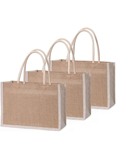 Home Smart Jute Tote Bags Recycled Burlap Shopping Beach Bag with Soft Handle for Wedding and Special Ceremony