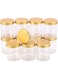 Al Madina 12 Pieces 450 ml Empty Bottle Refillable Clear Plastic Jars with Gold Lids   Pet Bottles,JSM450-12Pcs