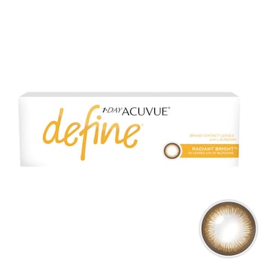 اكيوفيو ون داي ديفاين رادينت برايت عبوة من 30 عدسة القياس(3.00-)، عدسات لاصقة للاستخدام اليومي، عدسات لاصقة بنية