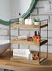 3-Tier Wooden Countertop Storage Shelf With Metal Handles - Bathroom/Kitchen/Bedroom Organizer