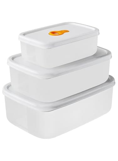 Khazna Food Storage Containers Bpa Free Container Set, Refrigerator Storage Sealed Fresh-Keeping Box Set Food Storage Box Microwaveable Heating Lunch Box Frozen Meat Special Box (310+715+1050ML)