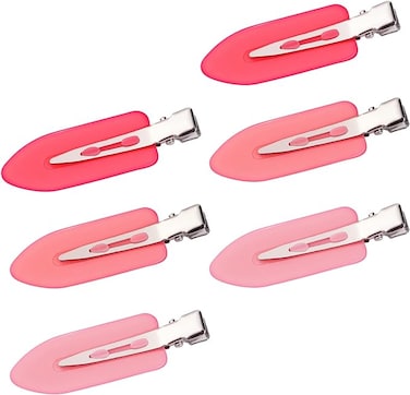 Hair Clips No Bend Curl Pin Clips No Crease Hair Clips for Makeup Pink