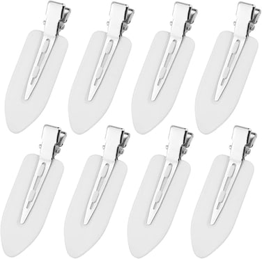 CARE AND SMILE Hair Clips No Bend Curl Pin Clips No Crease Hair Clips for Makeup (White)