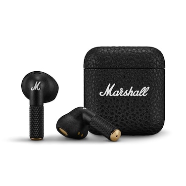 Marshall Minor IV Wireless in Ear Earbuds with 30+ Hours of Playtime, Water-Resistant, Wireless Charging- Black