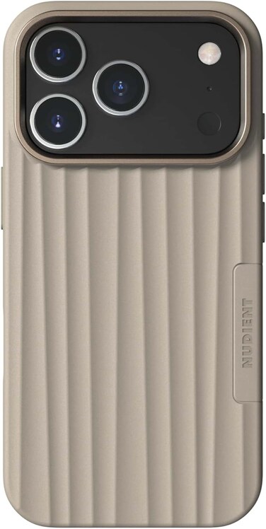 جراب نوديينت بولد مع ماجسيف لهاتف ابل ايفون 17 برو 6.3" 2025، حماية من السقوط، غطاء ممتص للصدمات، قبضة سيليكون ناعمة، نحيف وخفيف الوزن، صديق للبيئة، شحن لاسلكي - بيج كتان