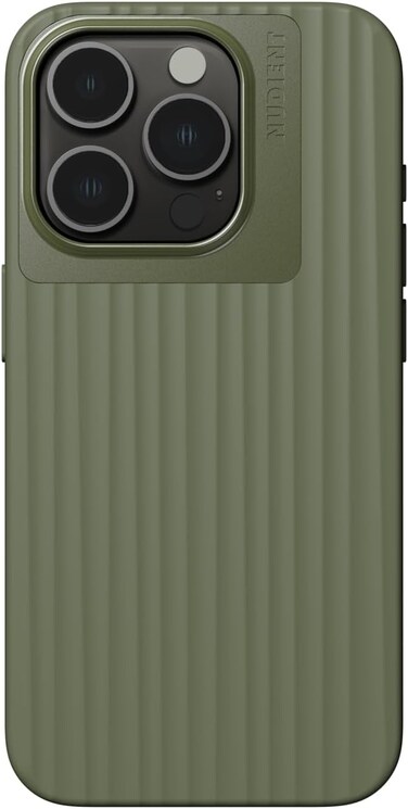 Nudient Bold Case Compatible With iPhone 15 Pro 2023 6.1", Drop Proof, Shock Absorbing Cover, Smooth Silicon Grip, Slim &amp; Lightweight, Made From Recycled Plastic, Supports Wireless Charging, Green