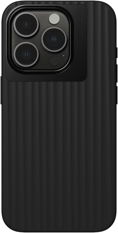 Nudient Bold Case Compatible With iPhone 15 Pro 2023 6.1", Drop Proof, Shock Absorbing Cover, Smooth Silicon Grip, Slim &amp; Lightweight, Made From Recycled Plastic, Supports Wireless Charging, Black