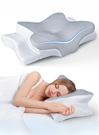 Ultra Pain Relief Cooling Pillow for Neck Support, Adjustable Cervical Pillow Cozy Sleeping, Odorless Ergonomic Contour Memory Foam Pillows, Orthopedic Bed Pillow for Side Back Stomach Sleeper