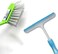 Clean &amp; Care Cleaning Set Toilet Brush, Scrubbing Brush, Dish Brush and Wiper Squeezee Bathroom Floor Cleaning