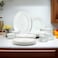 Melrich 38 Pcs Opal ware Dinner Set 6 Dinner Plate 6 Dessert Plate 6 Soup Plate 6 Bowls 6+6 Cup &amp; Saucer 1 Oval Plate 1 Serving Bowl Dishwasher Microwave Safe