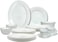 Melrich 38 Pcs Opal ware Dinner Set 6 Dinner Plate 6 Dessert Plate 6 Soup Plate 6 Bowls 6+6 Cup &amp; Saucer 1 Oval Plate 1 Serving Bowl Dishwasher Microwave Safe