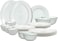 Melrich 38 Piece Opalware Dinner Set 8 Dinner Plate, 8 Dessert Plate, 8 Soup Plate, 8 Bowl, 2 Serving plate, 2 Serving bowl, 2 Medium Bowl Dishwasher safe, Microwave safe